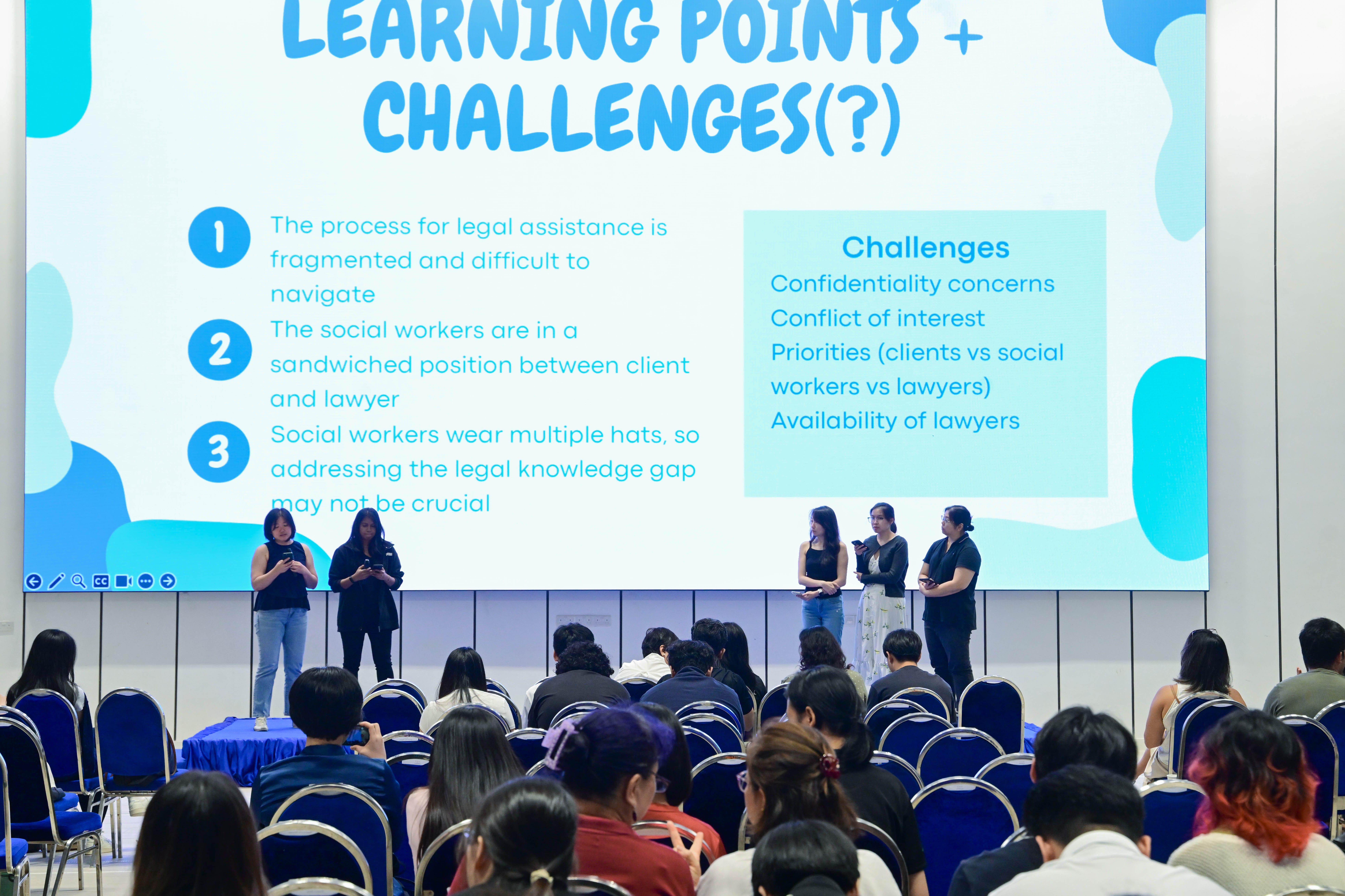 Five students sharing about their learning points